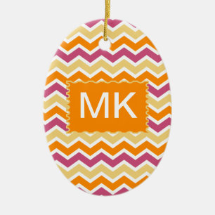 Levendige Tribal ZigZag Keramisch Ornament