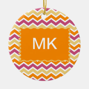 Levendige Tribal ZigZag Keramisch Ornament