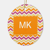 Levendige Tribal ZigZag Keramisch Ornament (Links)