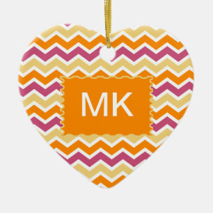 Levendige Tribal ZigZag Keramisch Ornament