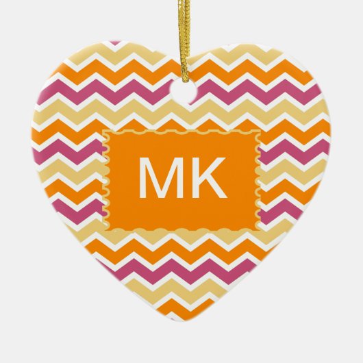 Levendige Tribal ZigZag Keramisch Ornament (Voorkant)