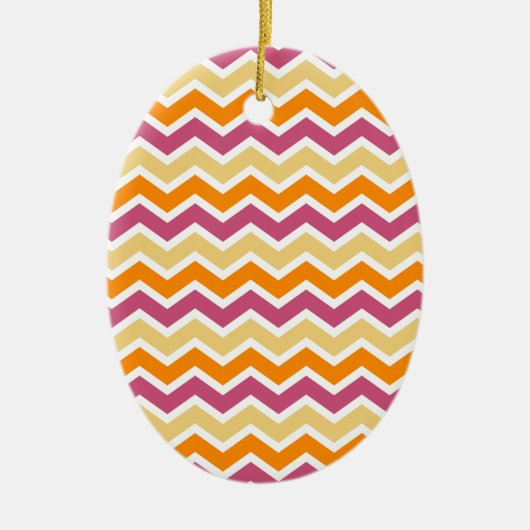 Levendige Tribal ZigZag Keramisch Ornament (Voorkant)