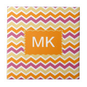 Levendige Tribal ZigZag Tegeltje (Voorkant)