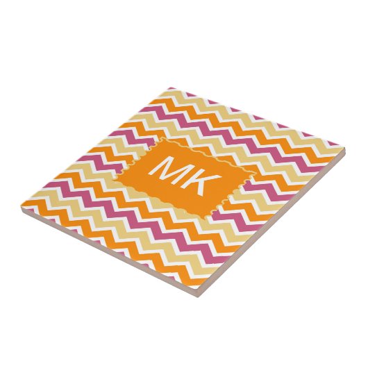 Levendige Tribal ZigZag Tegeltje (Zijkant)