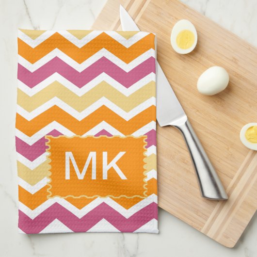 Levendige Tribal ZigZag Theedoek (Quarter Fold)