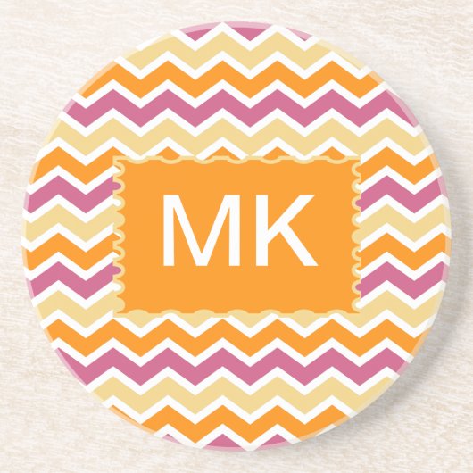 Levendige Tribal ZigZag Zandsteen Onderzetter (Voorkant)