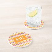 Levendige Tribal ZigZag Zandsteen Onderzetter (Zijkant)