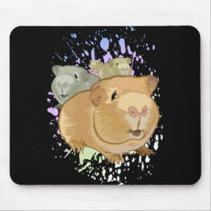 Levendige trio cavia's kleurensplash huisdierliefh muismat