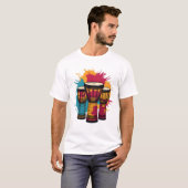 Levendige Trio van Djembe Trommels T-shirt (Voorkant volledig)