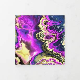 Levendige Trippy Boho Hippie Fractal Marble Art Drieluik Kaart