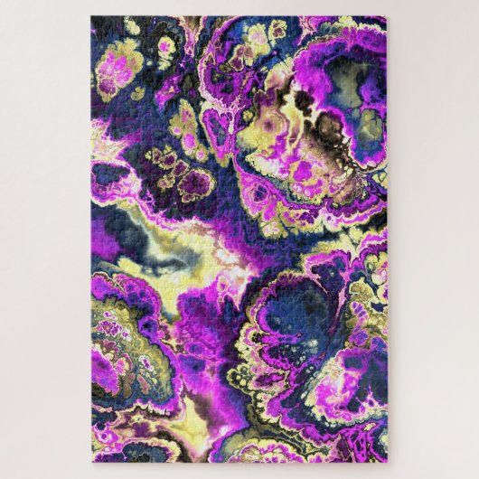 Levendige Trippy Boho Hippie Fractal Marble Art Legpuzzel (Verticaal)