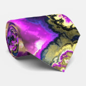 Levendige Trippy Boho Hippie Fractal Marble Art Stropdas (Opgerold)