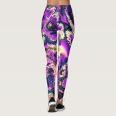 Levendige Trippy Boho Hippie Fractal Marmer Kunst Leggings (Achterkant)