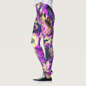 Levendige Trippy Boho Hippie Fractal Marmer Kunst Leggings (Links)