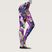 Levendige Trippy Boho Hippie Fractal Marmer Kunst Leggings (Rechts)