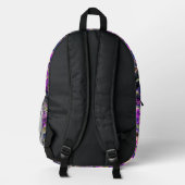 Levendige Trippy Boho Hippie Fractale Marmer Kunst Bedrukte Rugzak (Achterkant)