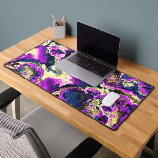 Levendige Trippy Boho Hippie Fractale Marmer Kunst Bureaumat
