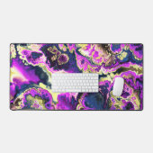 Levendige Trippy Boho Hippie Fractale Marmer Kunst Bureaumat (Keyboard & Muis)
