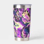 Levendige Trippy Boho Hippie Fractale Marmer Kunst Geïsoleerde Drinkbeker (Links)
