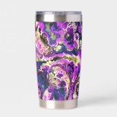 Levendige Trippy Boho Hippie Fractale Marmer Kunst Geïsoleerde Drinkbeker (Achterkant)