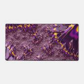 Levendige Trippy Paarse Gele Groovy Fractale Kunst Bureaumat (Voorkant)