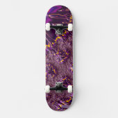 Levendige Trippy Paarse Gele Groovy Fractale Kunst Persoonlijk Skateboard (Voorkant)