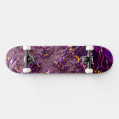 Levendige Trippy Paarse Gele Groovy Fractale Kunst Persoonlijk Skateboard (Horizontaal)