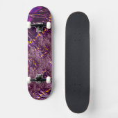 Levendige Trippy Paarse Gele Groovy Fractale Kunst Persoonlijk Skateboard (Voorkant)