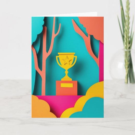 Levendige Trofee Viering Kaart (Voorkant)