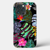 Levendige tropische bladeren en bloemen patroon Case-Mate iPhone case (Achterkant)