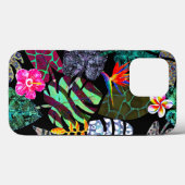 Levendige tropische bladeren en bloemen patroon Case-Mate iPhone case (Achterkant (horizontaal))