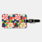 Levendige  tropische bloemen bagagelabel (Voorkant horizontaal)
