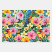Levendige tropische bloemen en vogels inpakpapier vel (Voorkant 2)