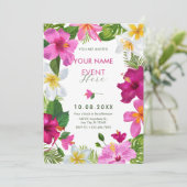 Levendige tropische bloemen kaart (Staand voorkant)