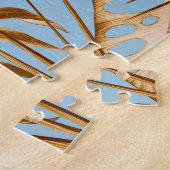 Levendige tropische bloemen: kleurrijk naadloos. legpuzzel (Zijkant)