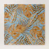 Levendige tropische bloemen: kleurrijk naadloos. legpuzzel (Horizontaal)