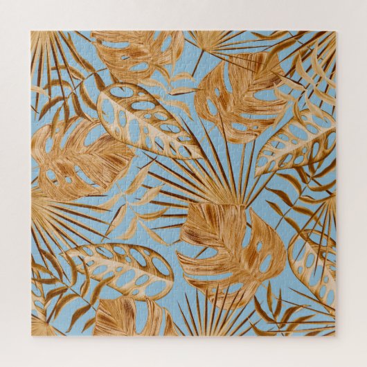 Levendige tropische bloemen: kleurrijk naadloos. legpuzzel (Verticaal)