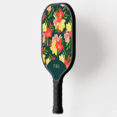 Levendige tropische bloemen pickleball paddle (Links)