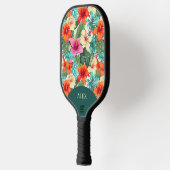 Levendige tropische bloemen pickleball paddle (Links)