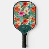 Levendige tropische bloemen pickleball paddle (Achterkant)