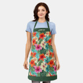Levendige  tropische bloemen schort (Gedragen)