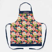 Levendige  tropische bloemen schort (Voorkant)