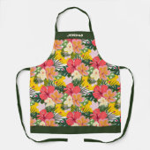 Levendige  tropische bloemen schort (Voorkant)