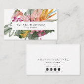 Levendige Tropische Bloemen Sociale Media Visitekaartje (Voorkant / Achterkant)