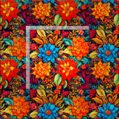 Levendige tropische bloemen stof (Delen)