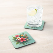 Levendige tropische bloemenharmonie bier onderzetter (Rechterzijde)