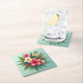 Levendige tropische bloemenharmonie kartonnen onderzetters (Insitu)