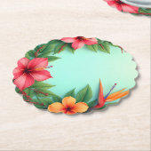 Levendige tropische bloemenverrukking kartonnen onderzetters (Gekanteld)
