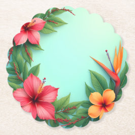 Levendige tropische bloemenverrukking kartonnen onderzetters