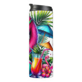 Levendige tropische flamingo thermosbeker (Geroteerd rechts)